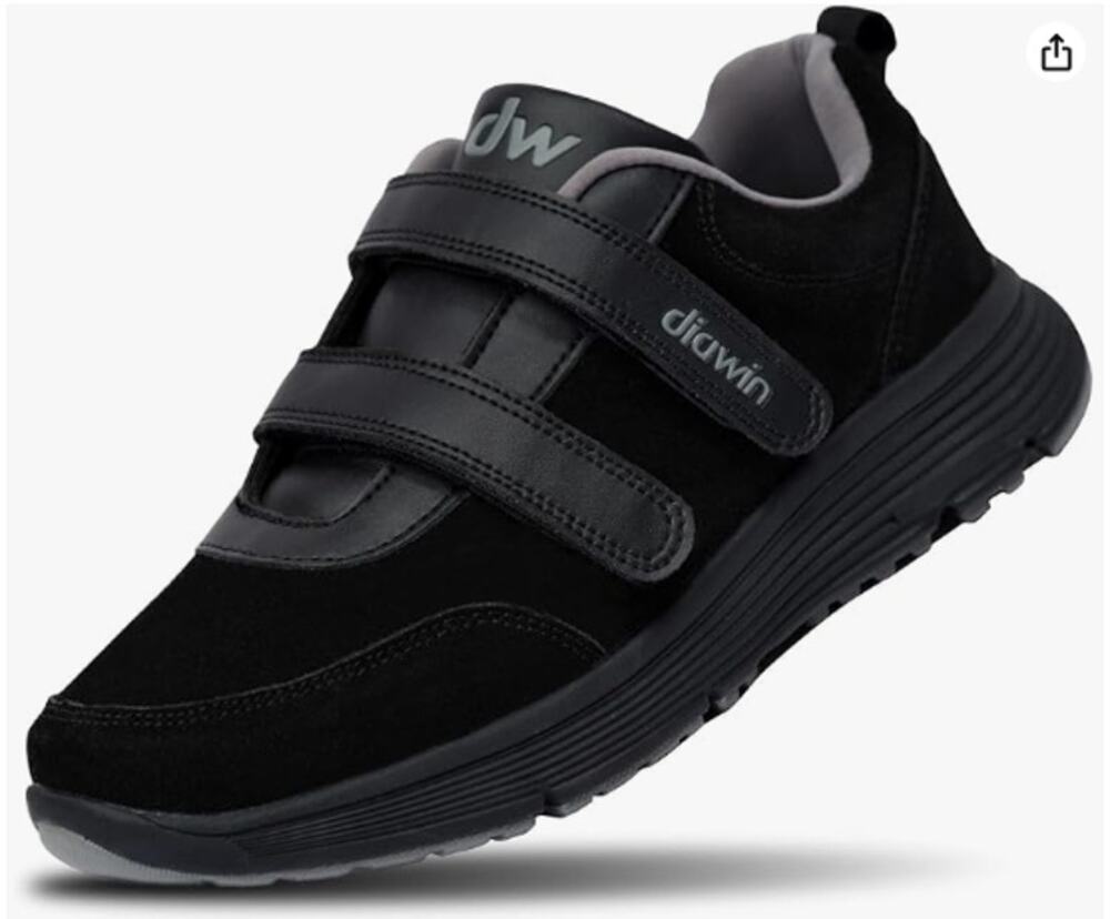 Diawin Wide Diabetic Walking Shoes Piano Black Men's 11 Women's 12.5 NEW